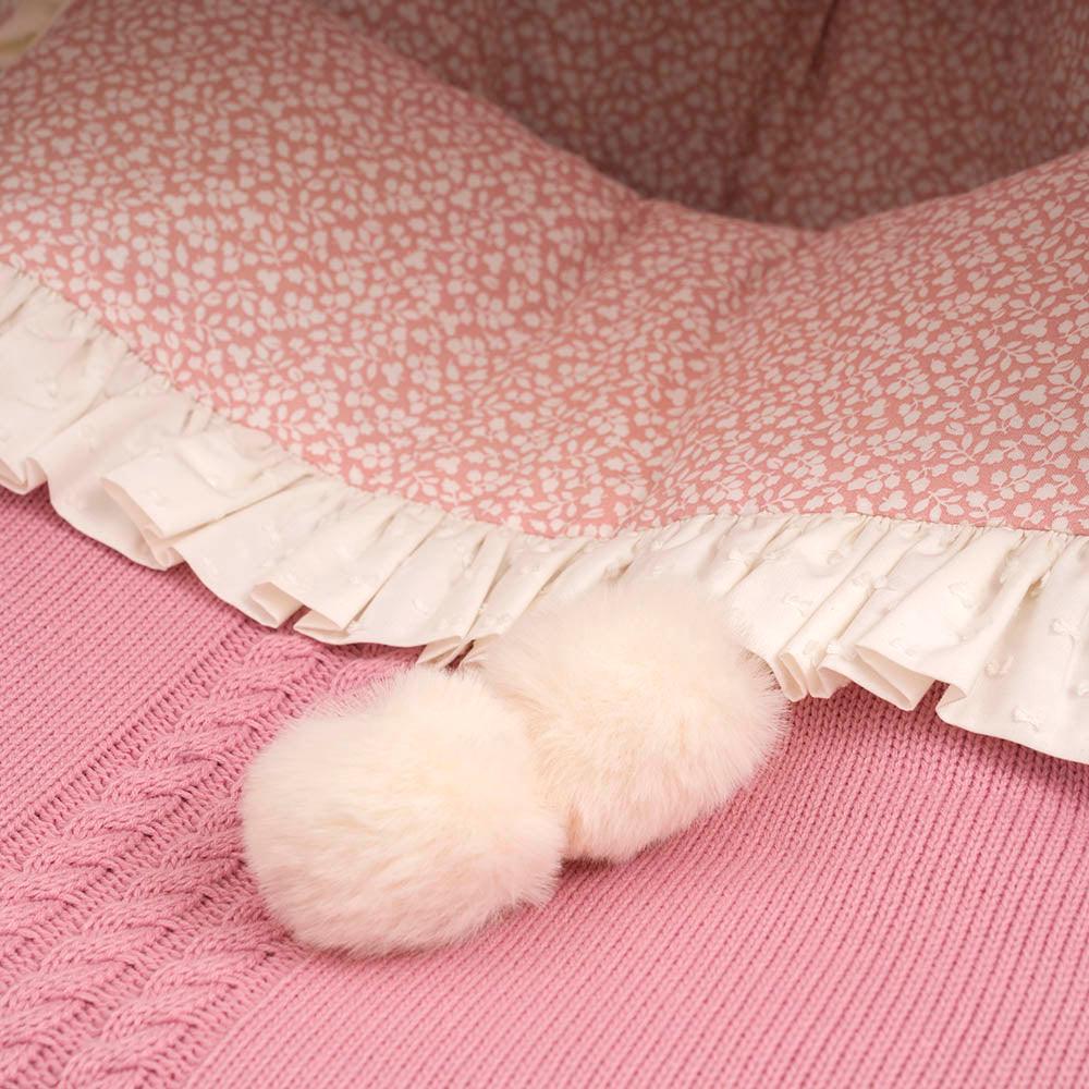 Saco Grupo 0 Tricot Maquillaje Liberty Flores Pompon Bebiti by Nanetes - Nanetes #